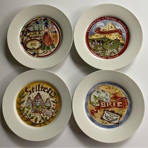 Restoration Hardware Plates Cheese theme appetizers BRIE Classic Cheese 7.5"